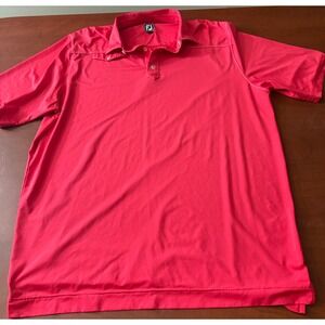 FootJoy FJ Mens Athletic Fit Golf Polo Pink Short Sleeve XL Polyester Blend
